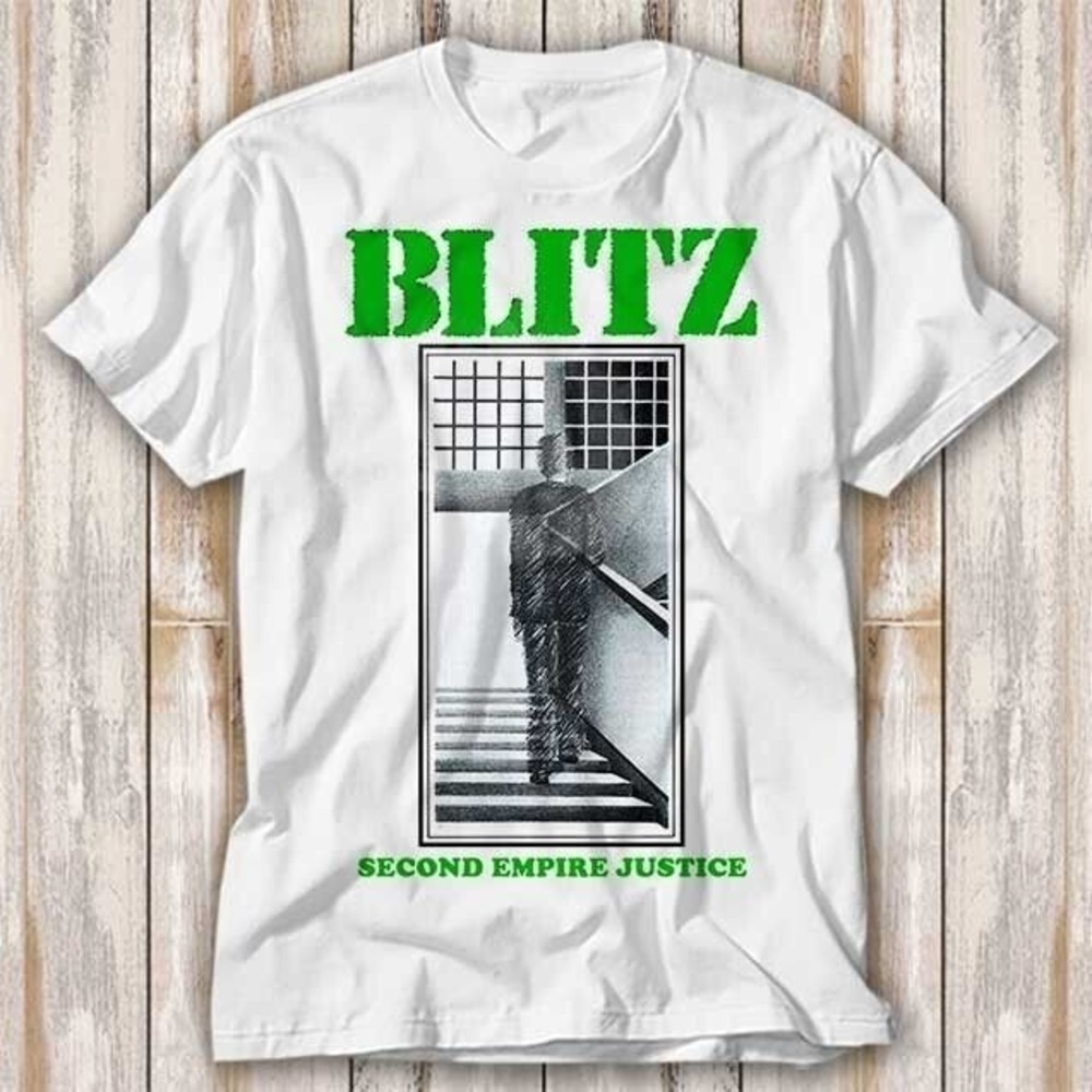 Blitz Second Empire Justice Green Band Vinyl T Shirt